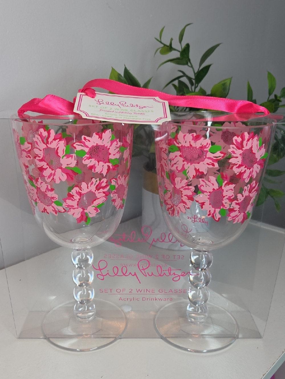 Lily Pulitzer Wine Glass set (2 sets)